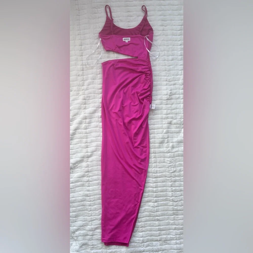 Hot Pink Cut Out Dress - Picture 9 of 12